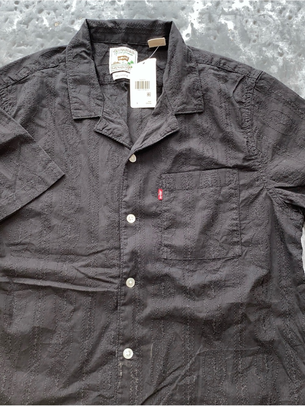 Levi's Black Sunset Camp Button-Up Shirt men’s small New with tags!